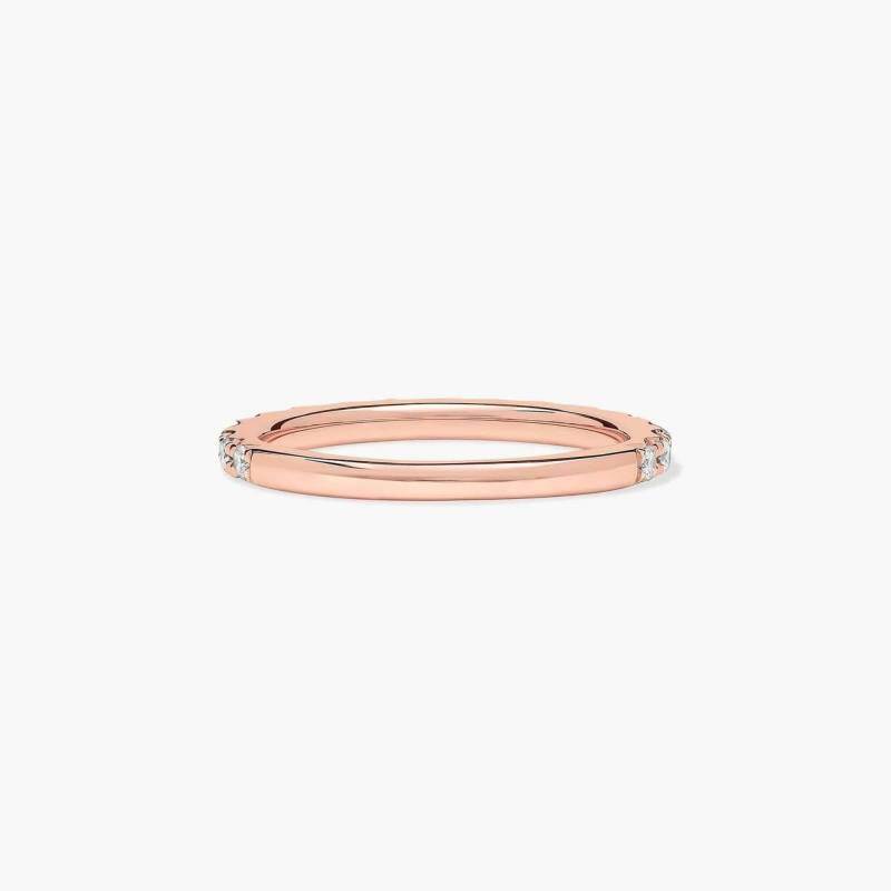 Anillo de boda personalizado Starlight de oro rosa de 10 quilates con diamantes de laboratorio, 1,6 mm-5