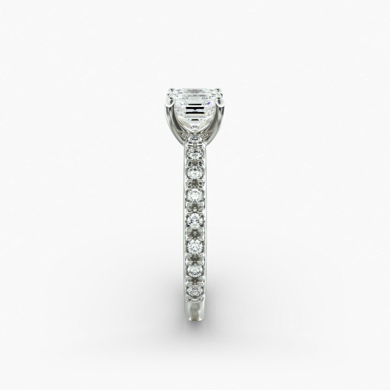Pierścionek zaręczynowy Starlight 18K z białego złota z diamentami w oprawie Pavé Lab-5