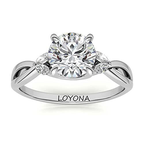 Bague de fiançailles en argent sterling 1CT Moissanite de forme circulaire