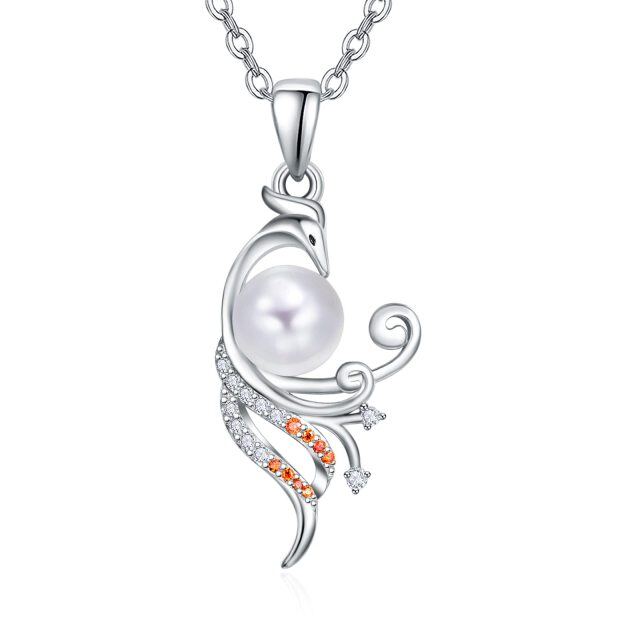 Collana con filo di perle da 18 pollici e 2 pollici in argento sterling-1