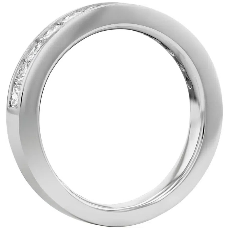 Bague de mariage en argent sterling avec gravure personnalisée en moissanite princesse carrée de 0,25 ct-2