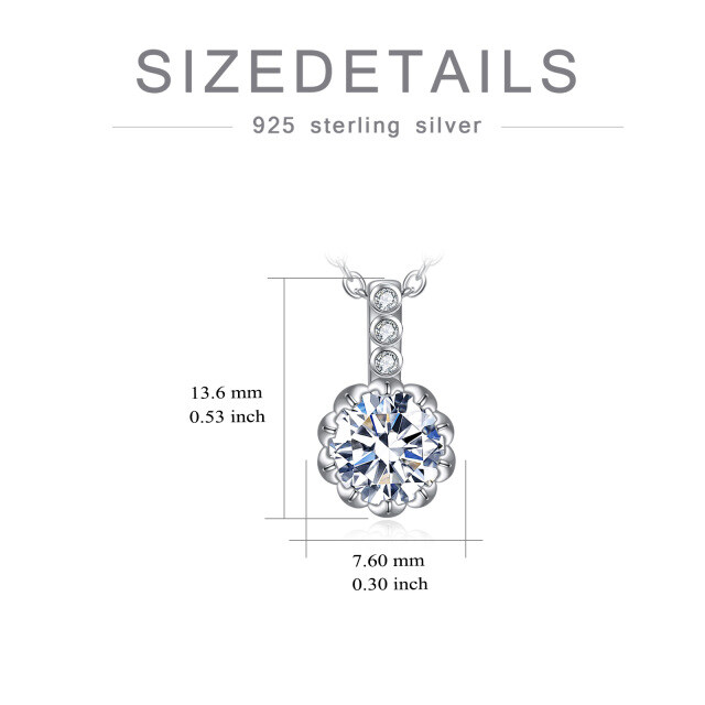 Sterling Silver 1CT Moissanite Lotus Pendant Necklace-5