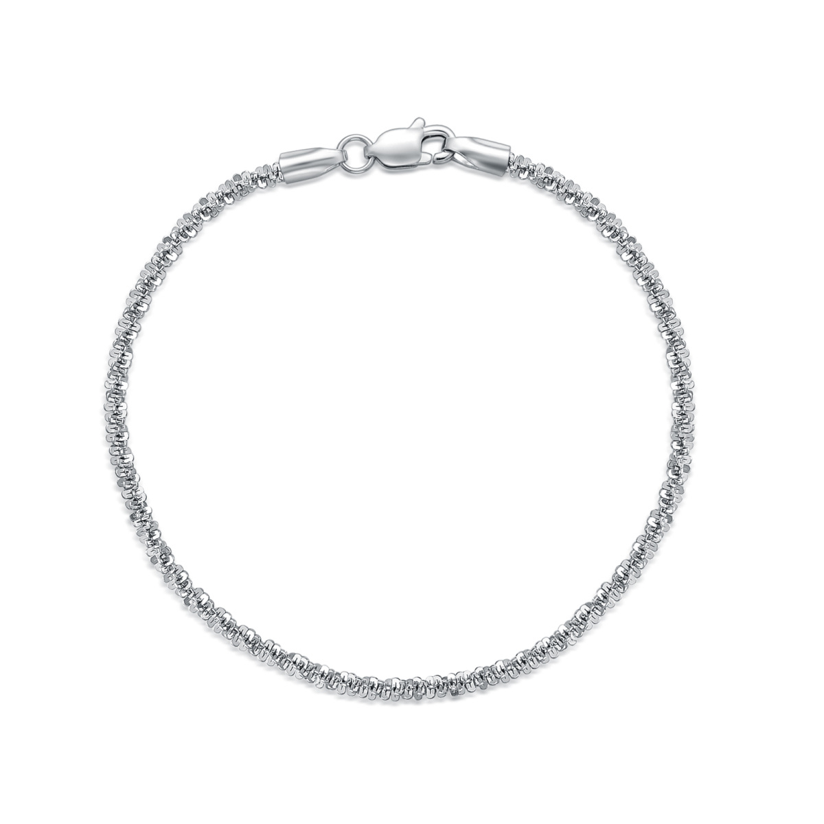 Kettenarmband aus Sterlingsilber, 2 mm, Blumenkohl-1