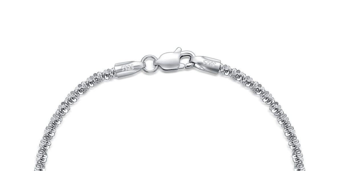 Sterling Silver 2mm Cauliflower Chain Bracelet-5