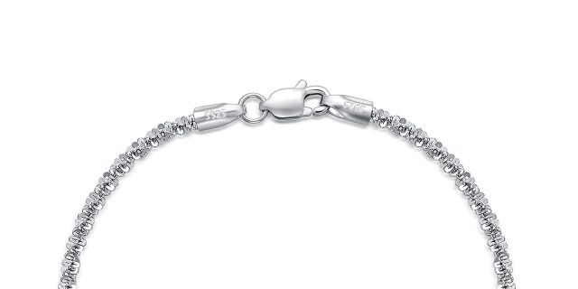 Bracciale a catena in argento sterling con cavolfiore da 2 mm-5