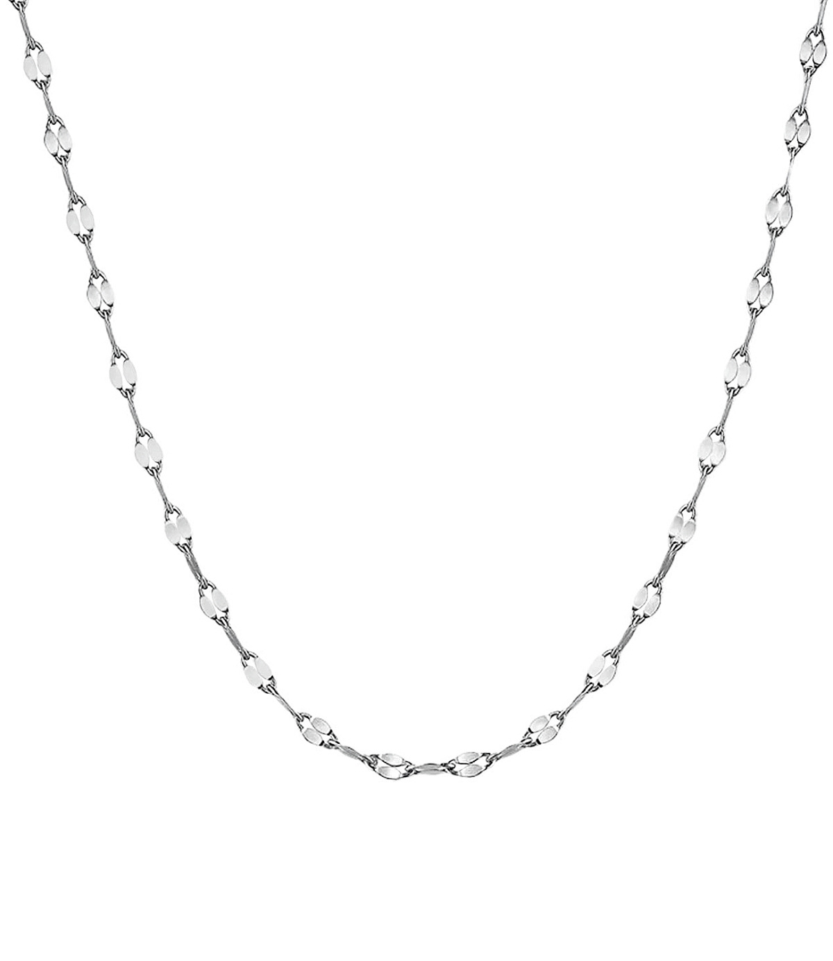 Sterling Silver 2mm Lip Chain Sunflower Chain Necklace-1