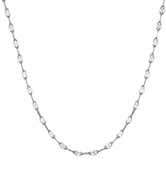 Sterling Silver 2Mm Lip Chain Sunflower Chain Necklace 18 Inches For Women