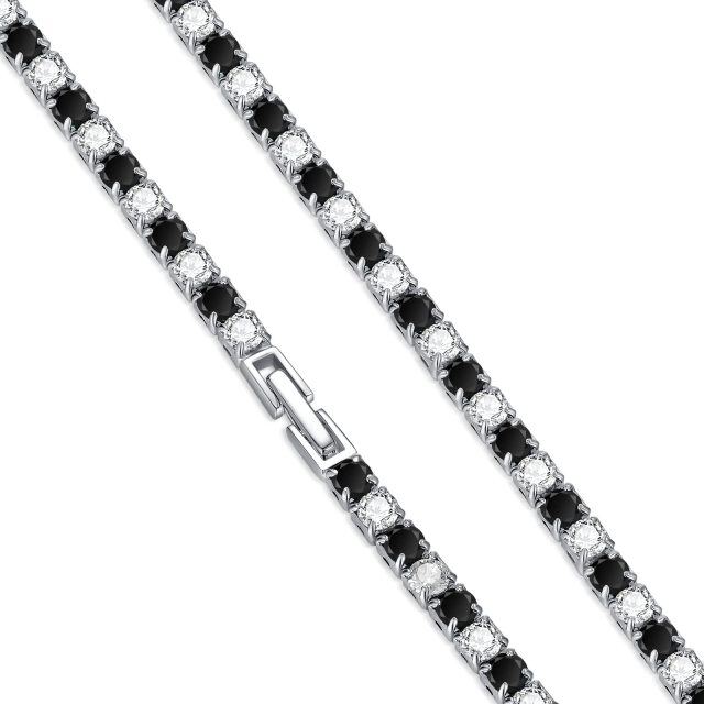 Collier en argent sterling avec chaîne de tennis en zircon cubique de 3 mm de diamètre-5