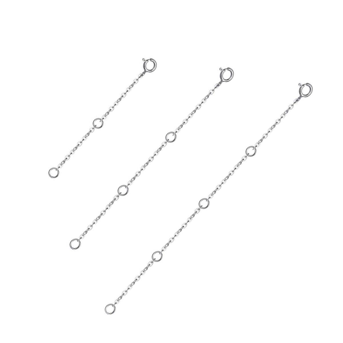 Sterling Silver 1.5mm Extension Set 2 4 6 Inches Extender Chain for Necklace Bracelet-1