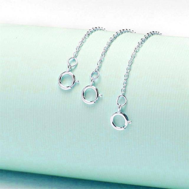 Sterling Silver 1.5mm Extension Set 2 4 6 Inches Extender Chain for Necklace Bracelet-2