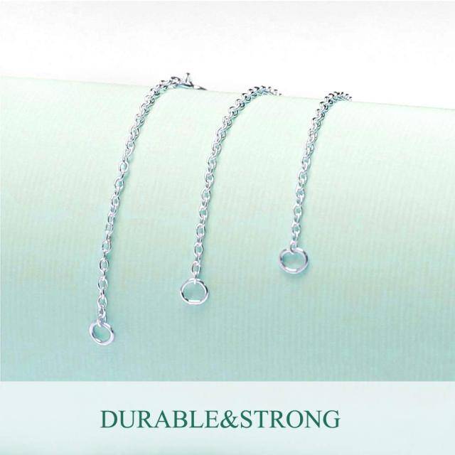 Sterling Silver 1.5mm Extension Set 2 4 6 Inches Extender Chain for Necklace Bracelet-3