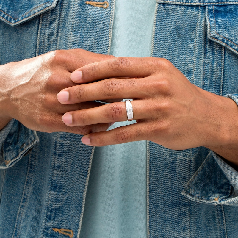 Aliança de casamento em prata esterlina 1/8 CT com diamantes cruzados para homens-2