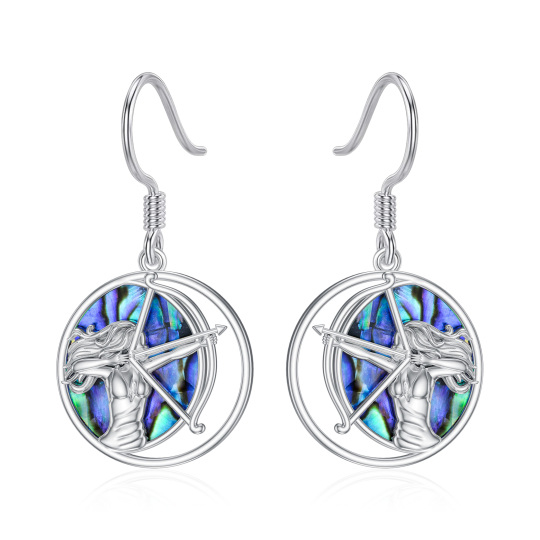 Sterling Silver Abalone Shellfish Arrow Drop Earrings