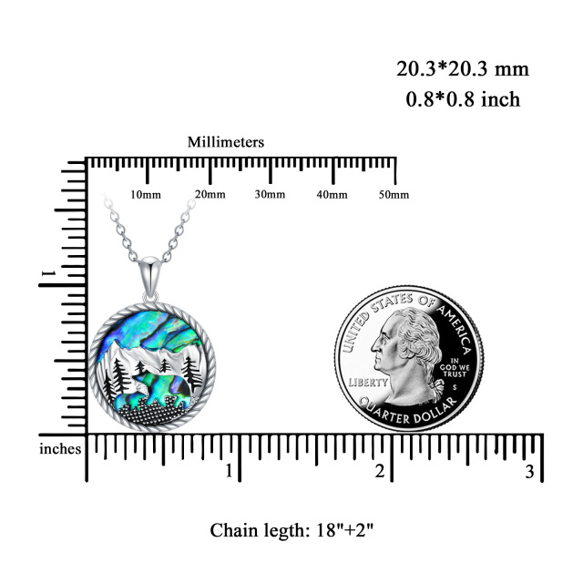 Srebrny naszyjnik z wisiorkiem w kształcie niedźwiedzia z muszli uchowca-6