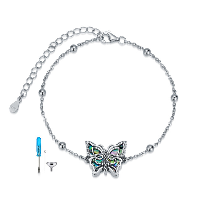 Pulsera de plata de ley con forma de mariposa y nudo celta para cenizas