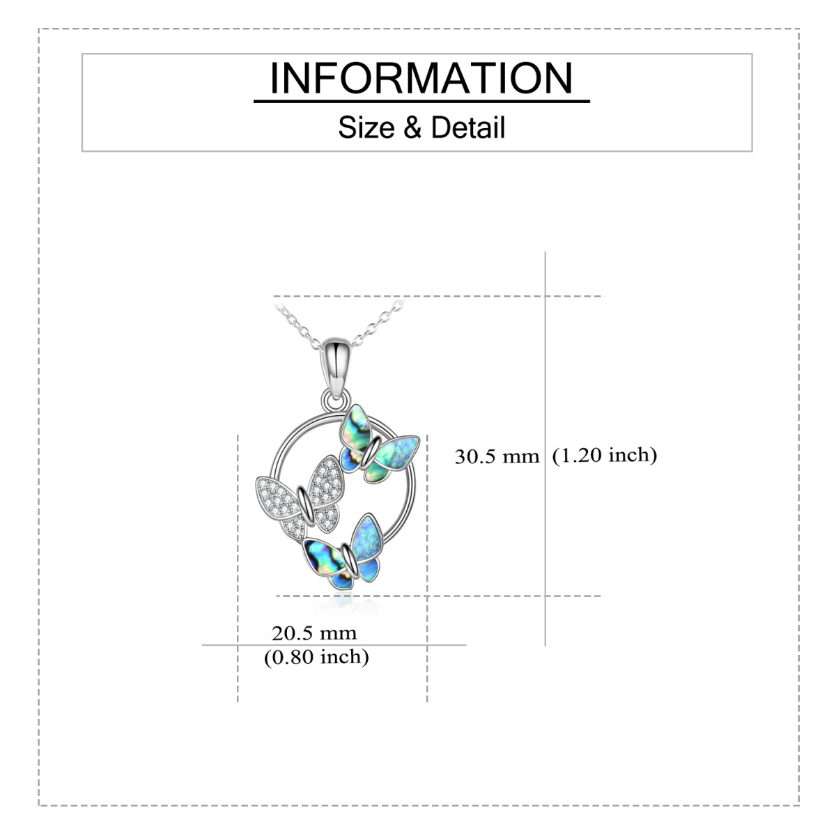 Collier en argent sterling avec pendentif papillon en forme de coquillage abalone-5