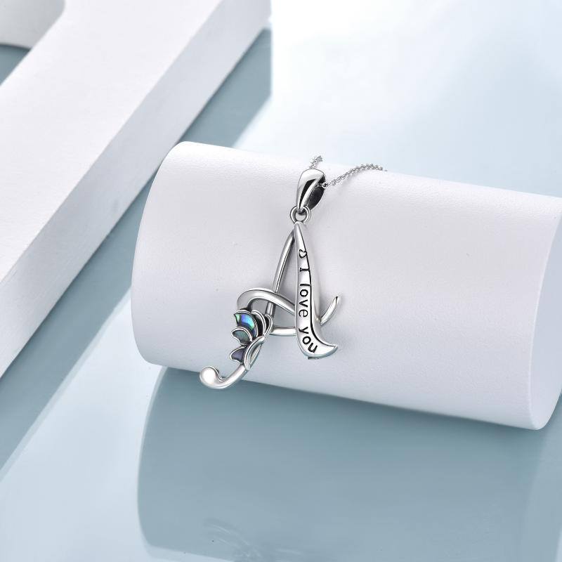 Collier en argent sterling Abalone Shellfish Butterfly Urn avec mot gravé-3