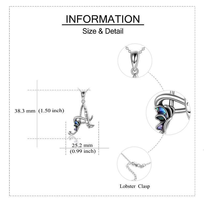 Collier en argent sterling Abalone Shellfish Butterfly Urn avec mot gravé-5