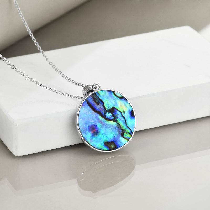 Sterling Silver Abalone Shellfish Celtic Knot & Cross Pendant Necklace-4