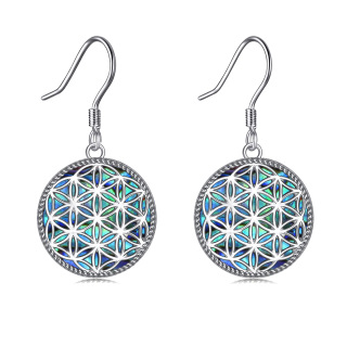 Sterling Silver Abalone Shellfish Celtic Knot Drop Earrings-13