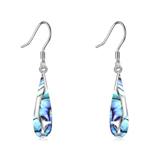 Sterling Silver Drop Abalone Shellfish Drop Earrings For Women-11