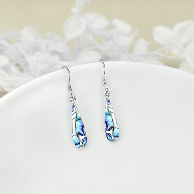 Tropfenförmige Ohrringe aus Sterlingsilber mit Abalone-Muscheln für Frauen-3