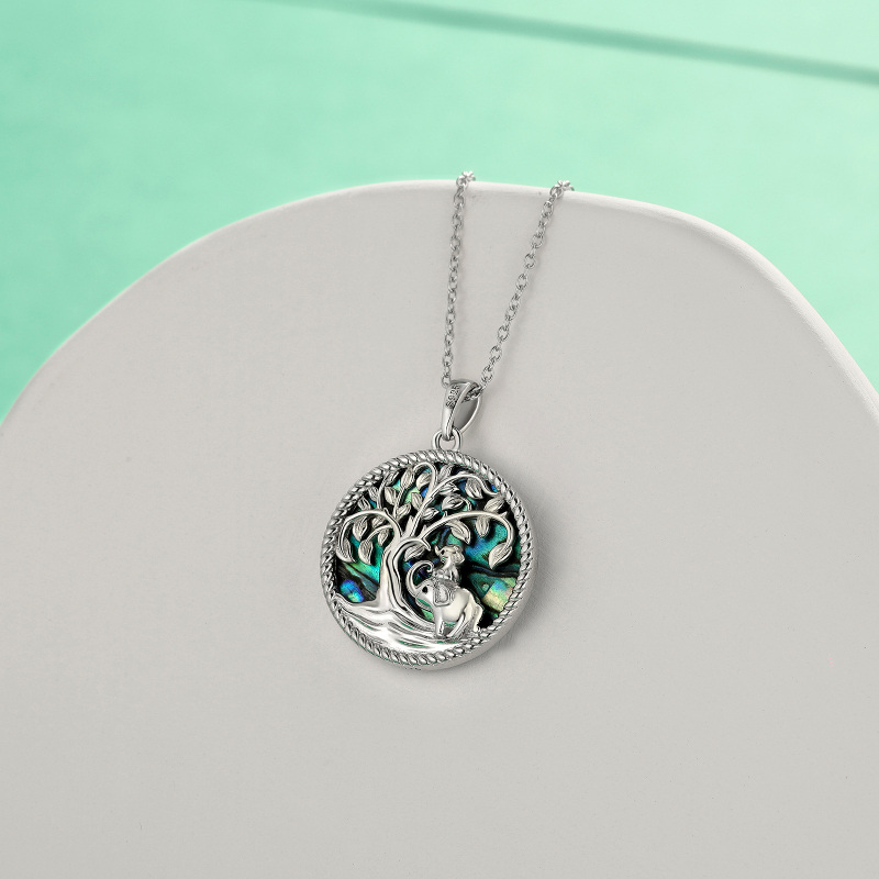 Colar de elefante em prata esterlina 925, mãe e filha, boa sorte, pingente de elefante-4