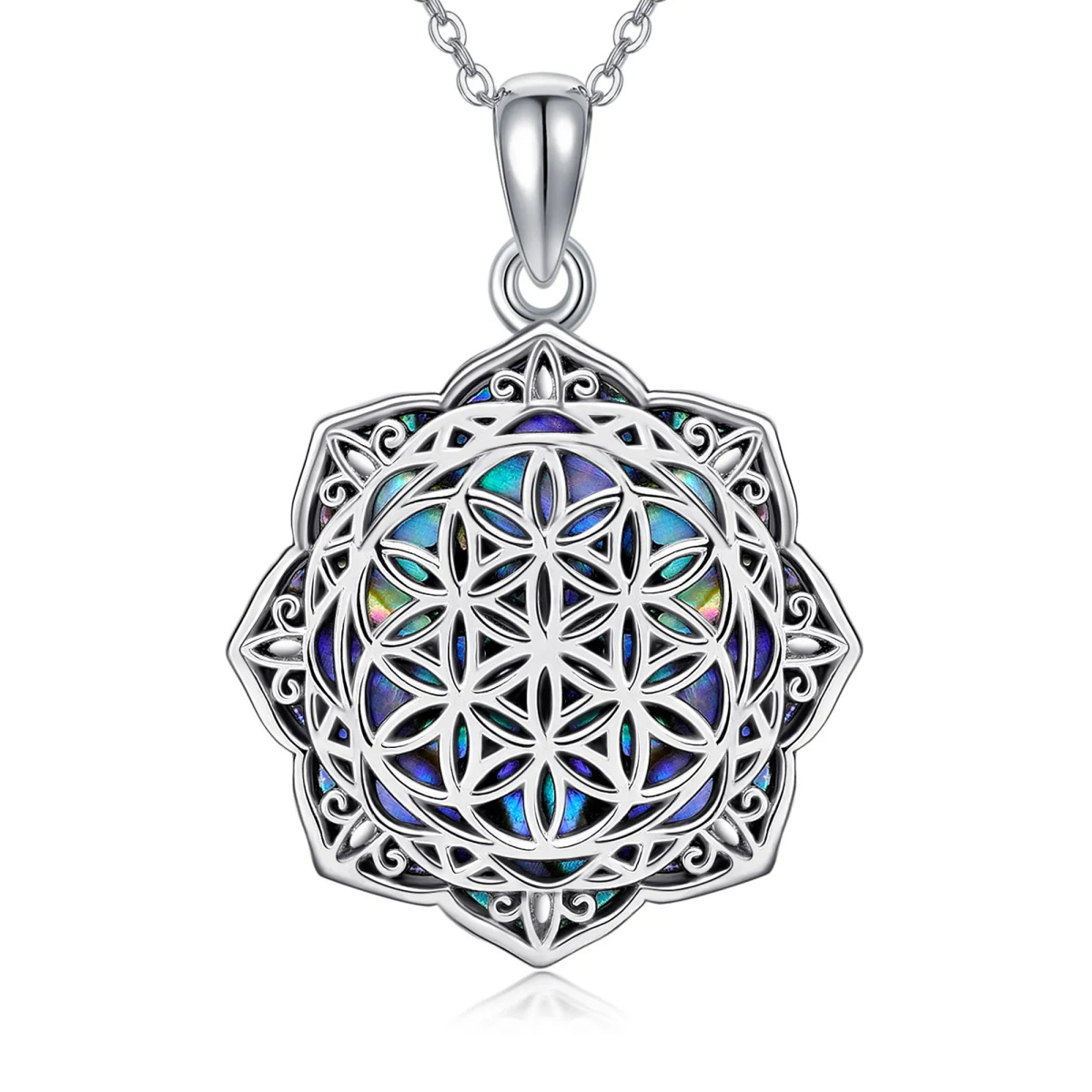 Sterling Silver Abalone Flower Necklace Sterling Silver Abalone Flower Necklace