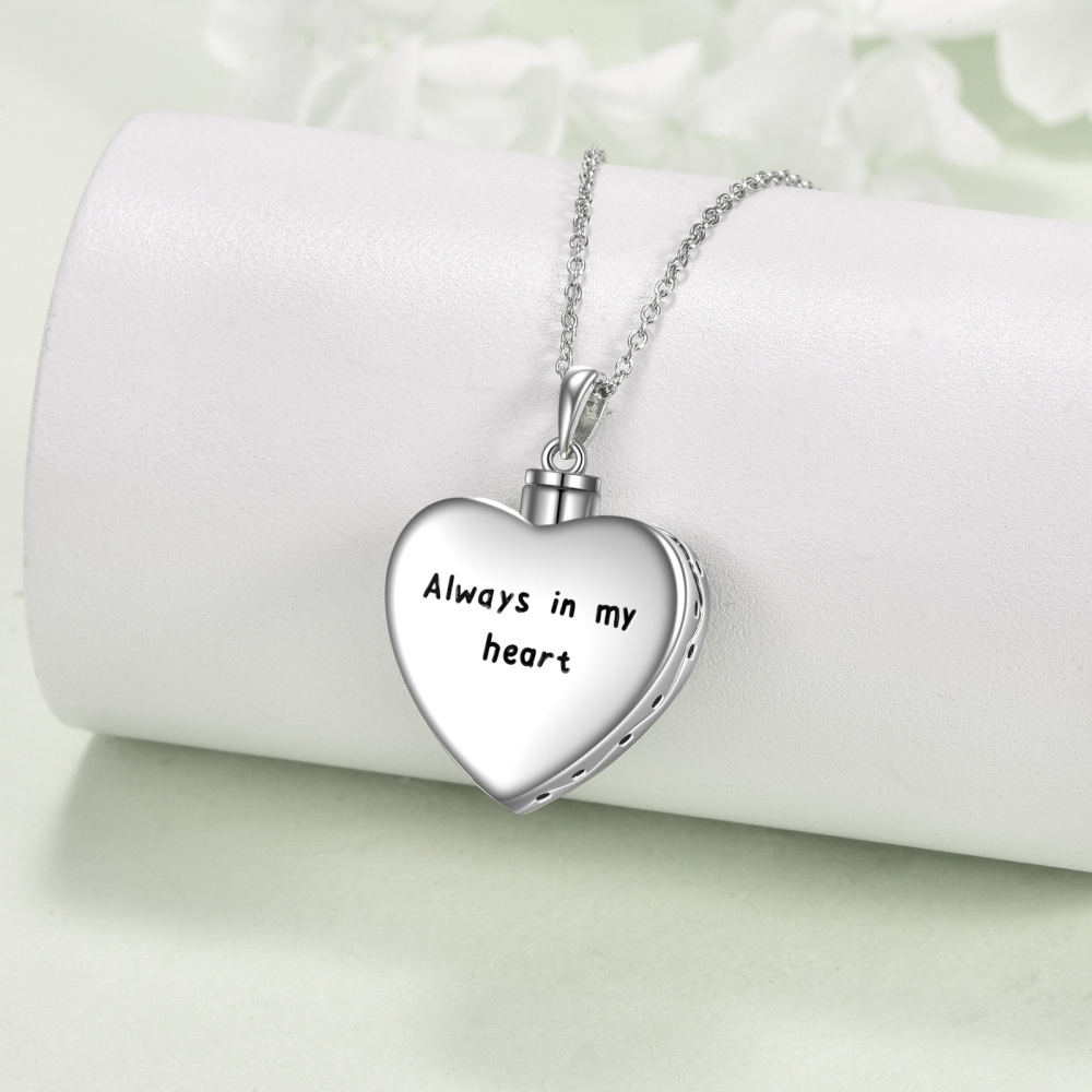Sterling Silver Heart Abalone Shellfish Guitar With Music Symbol Urn Necklace For Ashes With Engraved Word For Women Best Sister-4