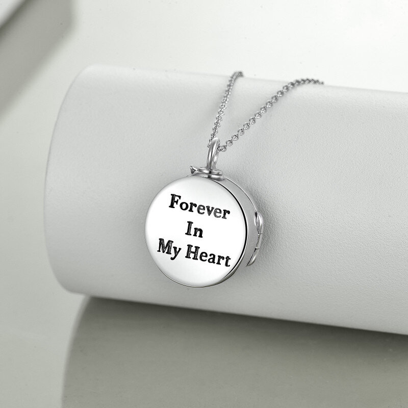 Sterling Silver Abalone Shellfish Hummingbird Urn Necklace for Ashes with Engraved Word-4