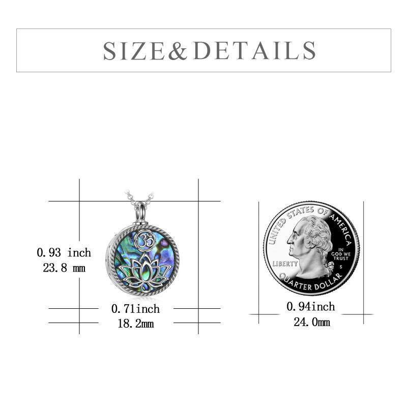 Sterling zilveren Abalone schelpdieren Lotus Urn ketting voor as met gegraveerd woord-5