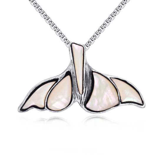 Collana con ciondolo a coda di sirena in argento sterling con molluschi abalone