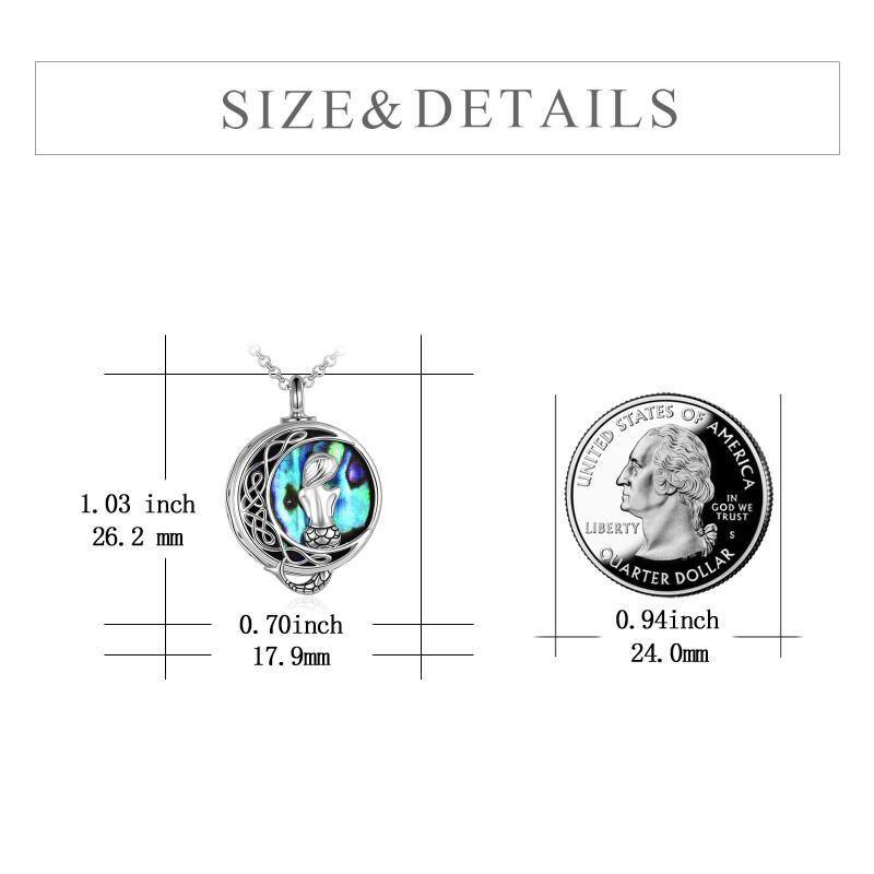 Sterling Silver Abalone Shellfish Mermaid Urn Necklace for Ashes with Engraved Word-5