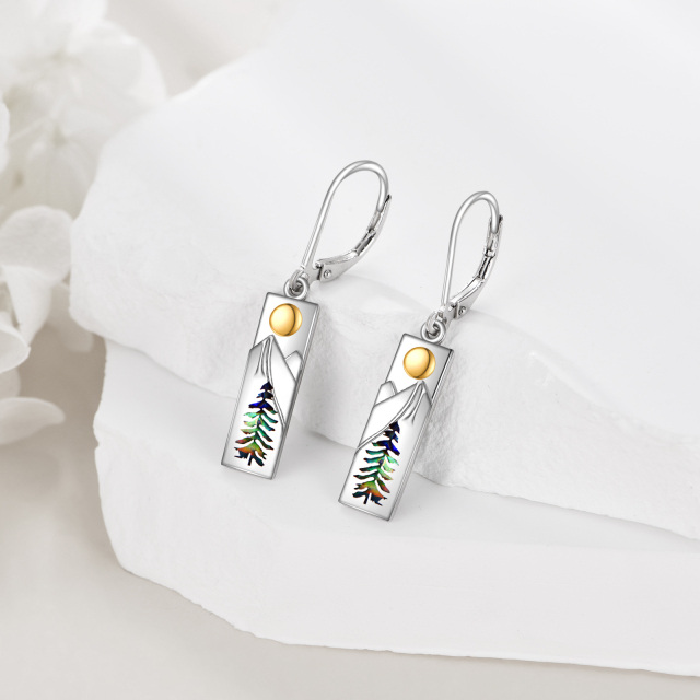 Boucles d'oreilles pendantes en argent sterling avec coquillages d'ormeau et soleil-3