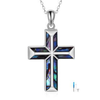 Sterling Silver Abalone Shellfish Origami Cross Urn Necklace for Ashes-47