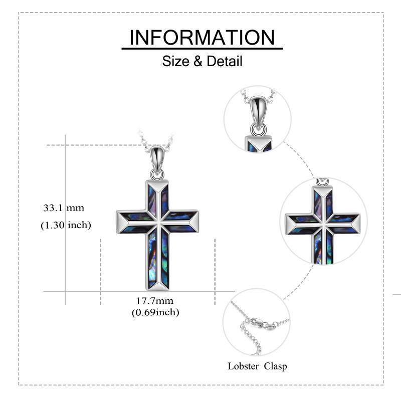 Sterling Silver Abalone Shellfish Origami Cross Urn Necklace for Ashes-5