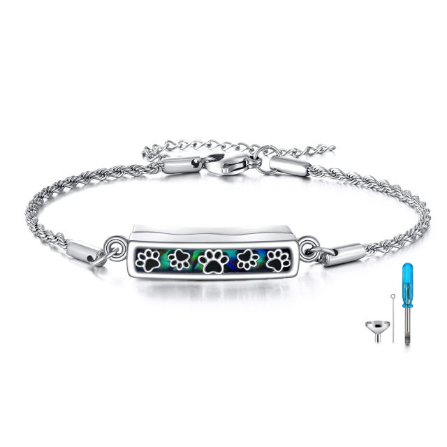 Bracciale in argento sterling con zampa di conchiglia di abalone per le ceneri con Always In My Heart-1