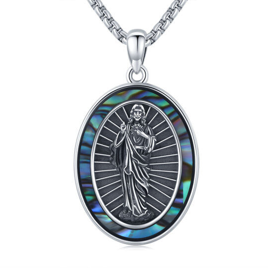 Sterling Silver Abalone Shellfish Pendant Necklace