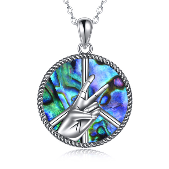 Sterling Silver Abalone Shellfish Pendant Necklace