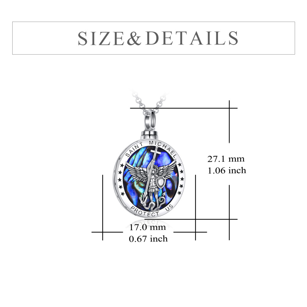 Sterling Silver Abalone Shellfish Saint Christopher Urn Necklace for Ashes-6