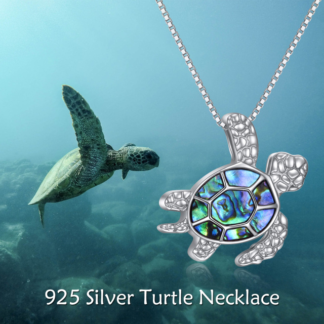 Collar de plata de ley Abalone Shellfish Sea Turtle Urn-3