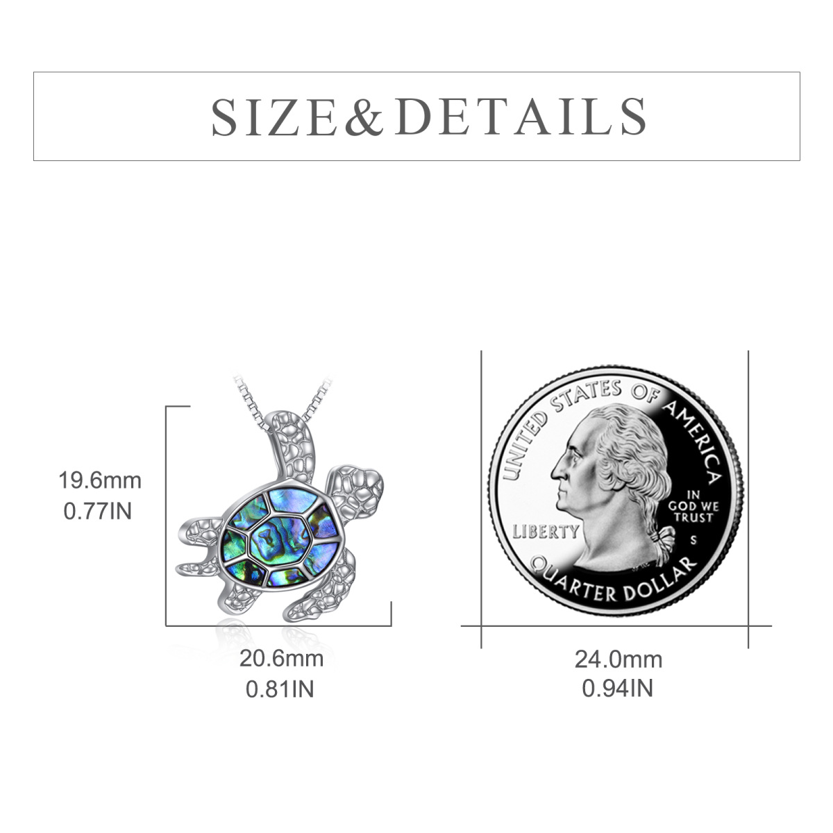 Sterling zilveren Abalone schelpdieren zee schildpad Urn ketting voor as-6