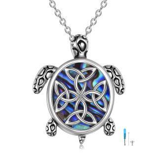 Sterling Silver Abalone Shellfish Tortoise & Celtic Knot Urn Necklace for Ashes-4