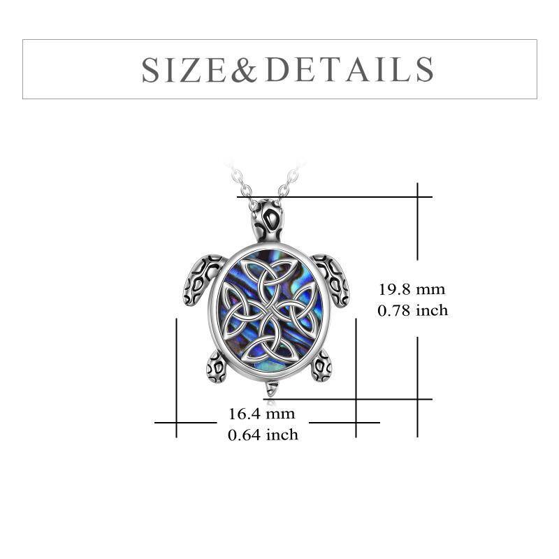 Collar de plata de ley Abalone Shellfish Tortoise & Celtic Knot Urn-5