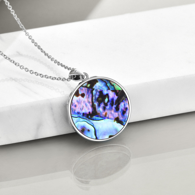 Sterling Silver Abalone Shellfish Tree Of Life Pendant Necklace-4