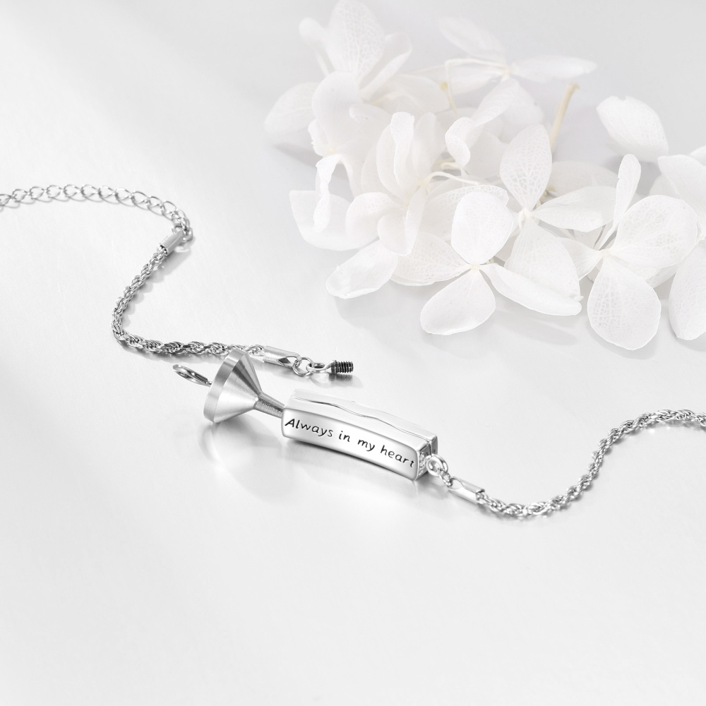 Bracciale con urna per le ceneri in argento sterling con conchiglia Abalone e albero della-4