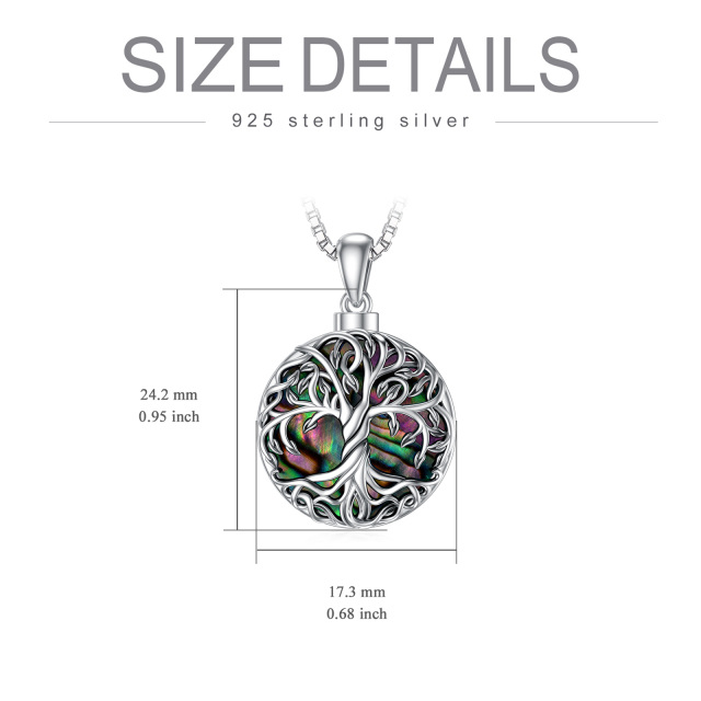 Sterling zilveren Abalone schelpdier boom van het leven Urn ketting voor as-6