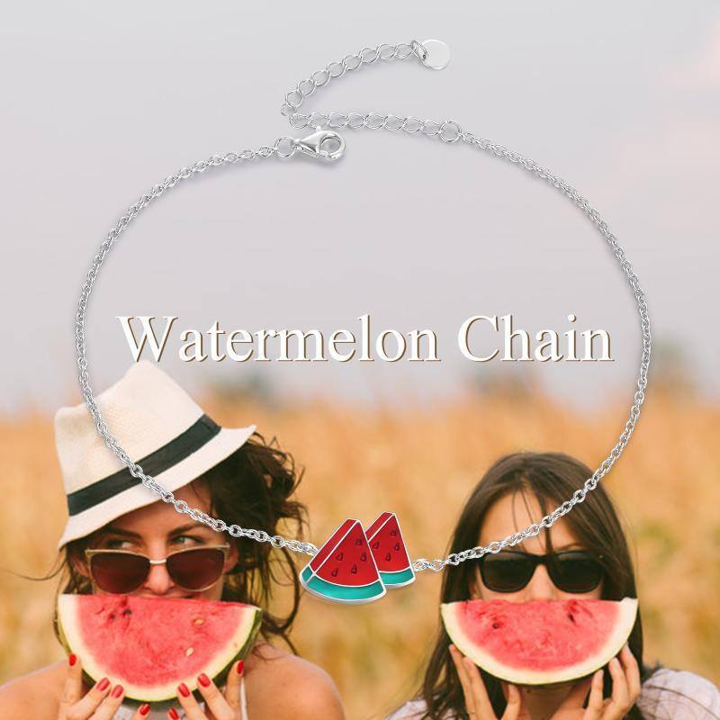 Sterling Silver Triangle Single Layer Charm Anklet-6