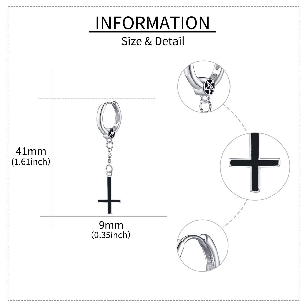 Ohrhänger mit Kreuz aus Sterlingsilber mit Achat-4