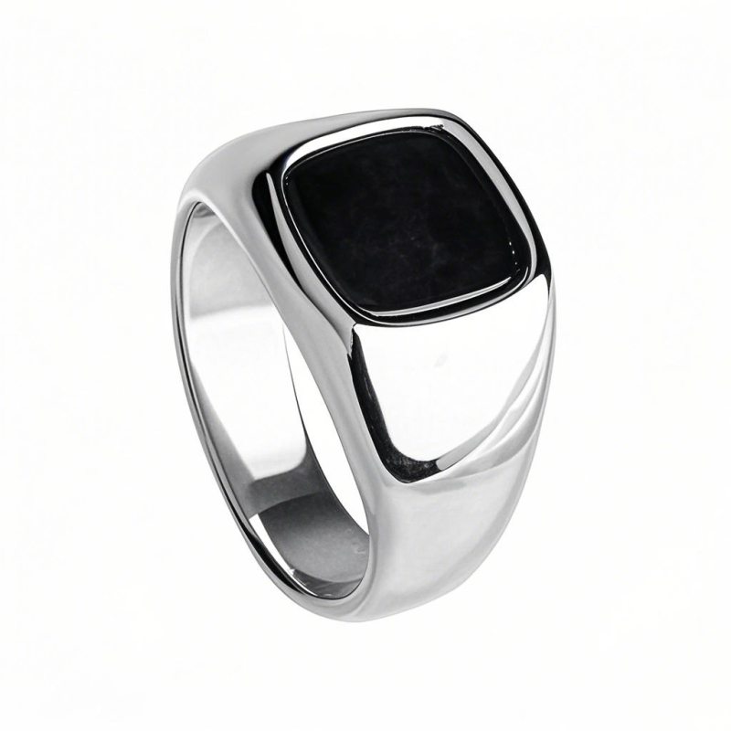 Anillo de ágata de plata esterlina para hombre-11